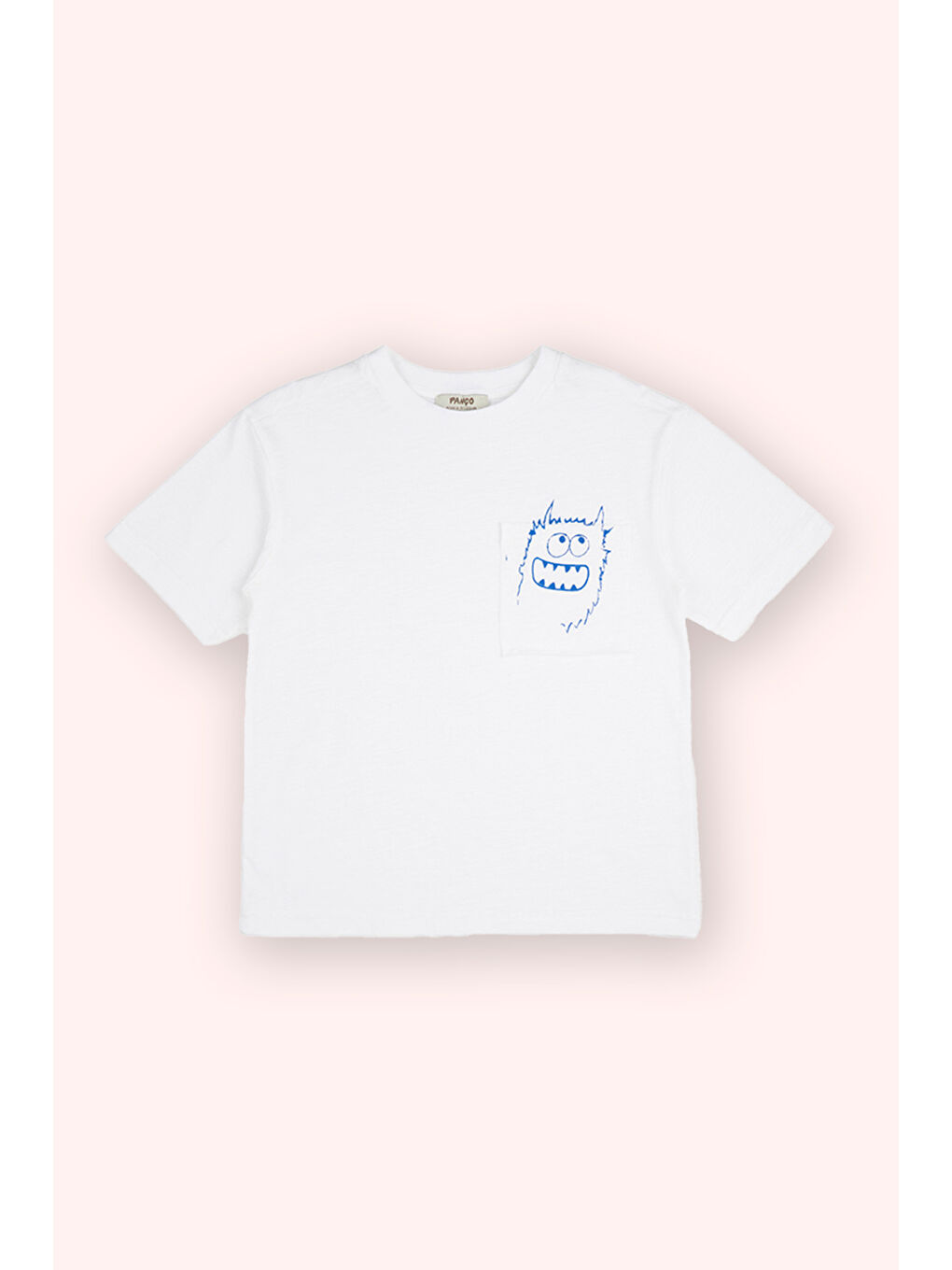 Erkek Çocuk Cepli Kısa Kollu Beyaz Tişört