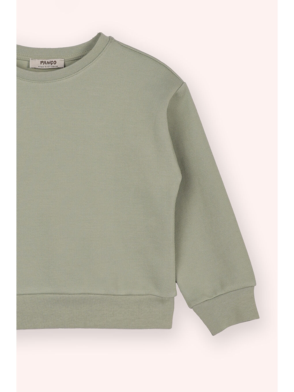 Kız Çocuk Bisiklet Yaka Haki Sweatshirt-1