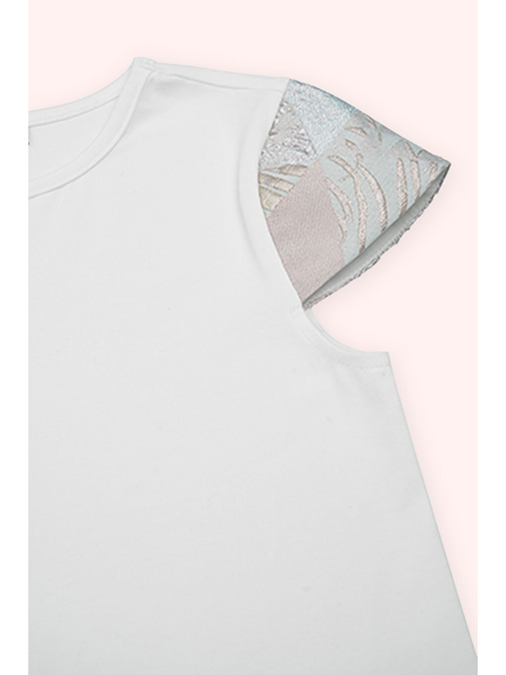 Kız Çocuk Yumuşak Dokulu Ekru Tişört-1