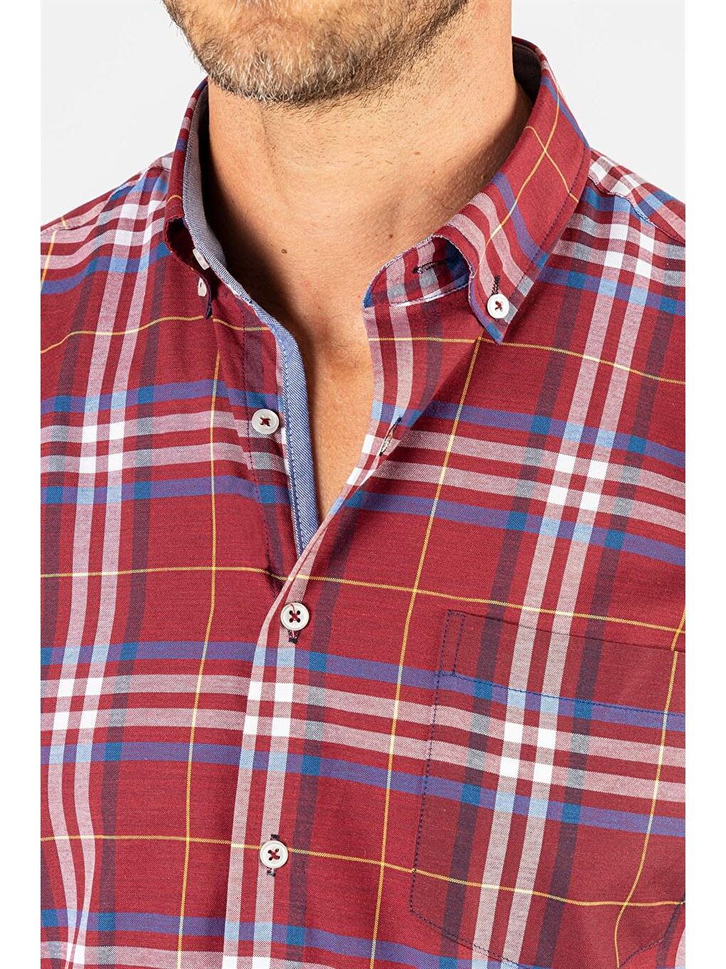 Siyah Klasik Fit Pamuklu Kolay Ütü Kareli Erkek Renkli Gömlek-2