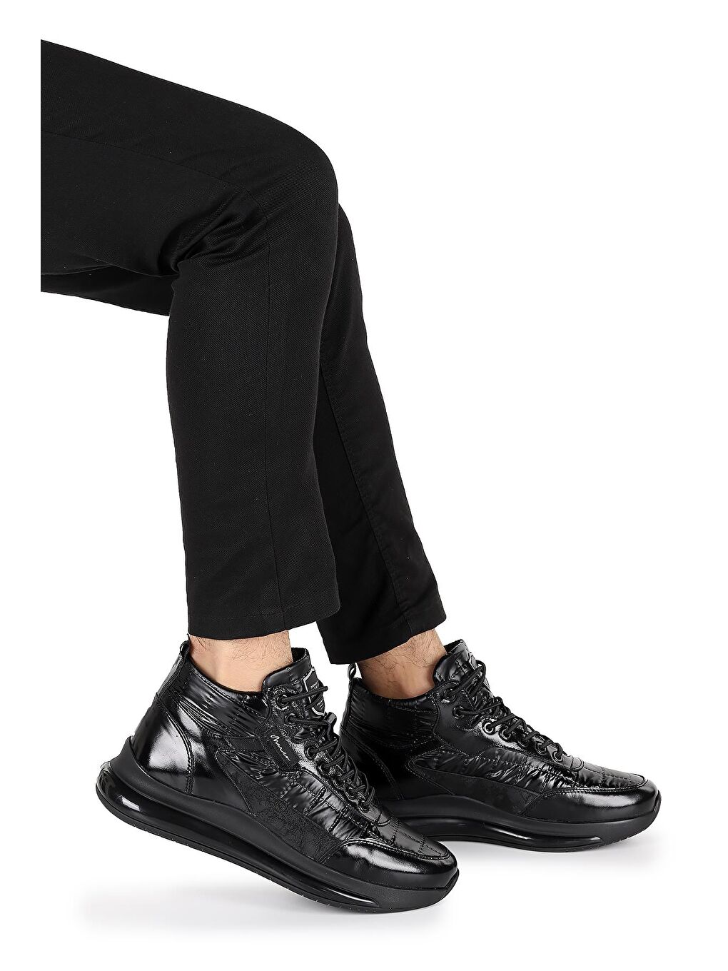 Siyah 152-14093 Deri Erkek Casual Bot Ayakkabı-2