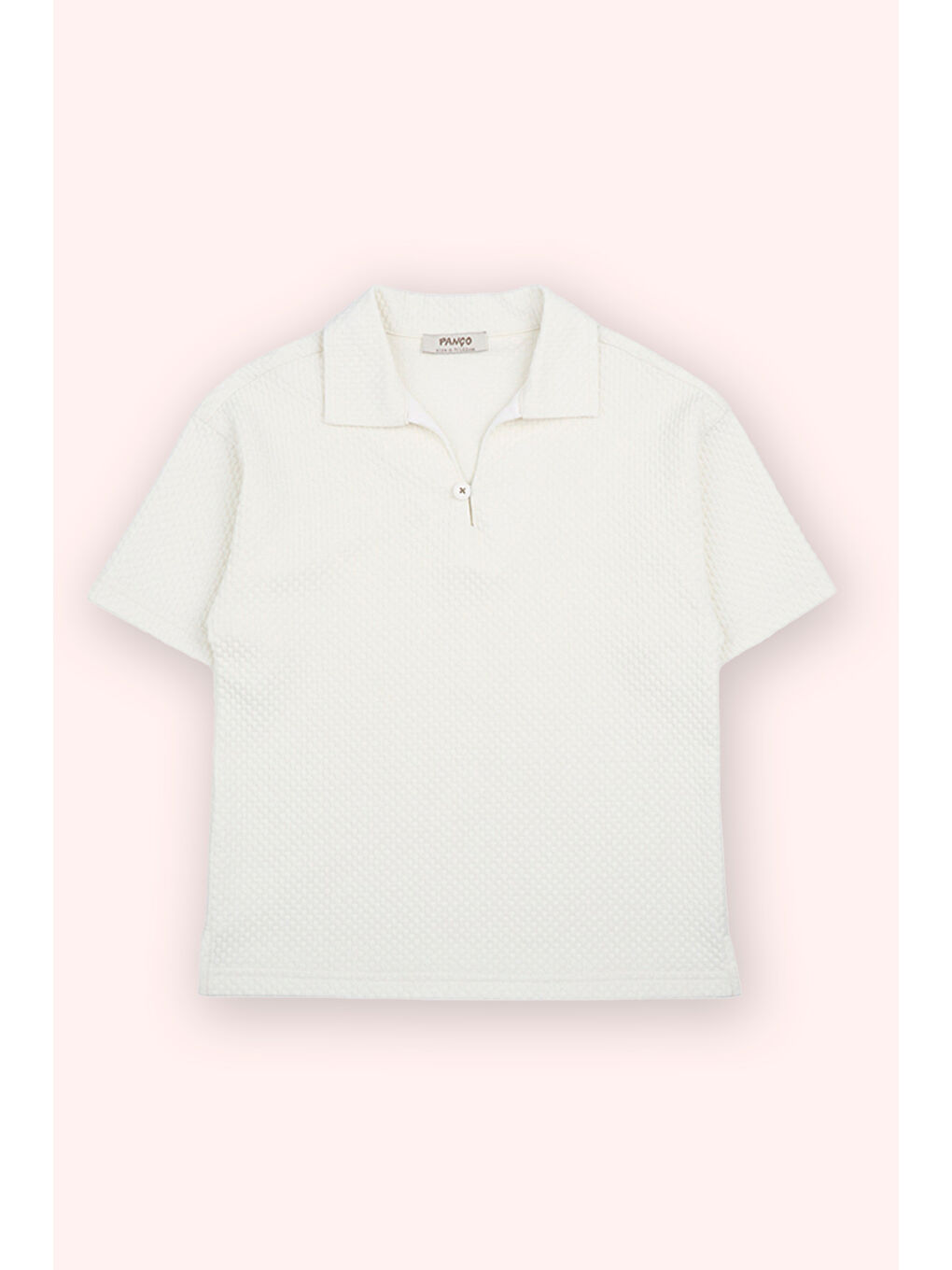 Erkek Çocuk Polo Yaka Ekru Tişört