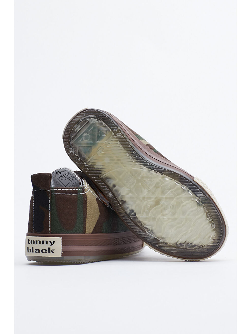 Çocuk Unisex Haki Kamuflaj Rahat Kalıp Işıklı Cırtlı Spor Ayakkabı-3