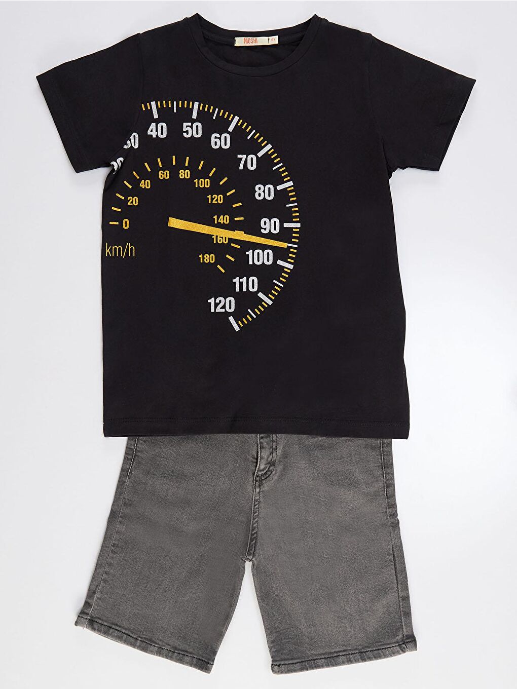 Karışık Fast Erkek Çocuk Denim Şort Takım-2