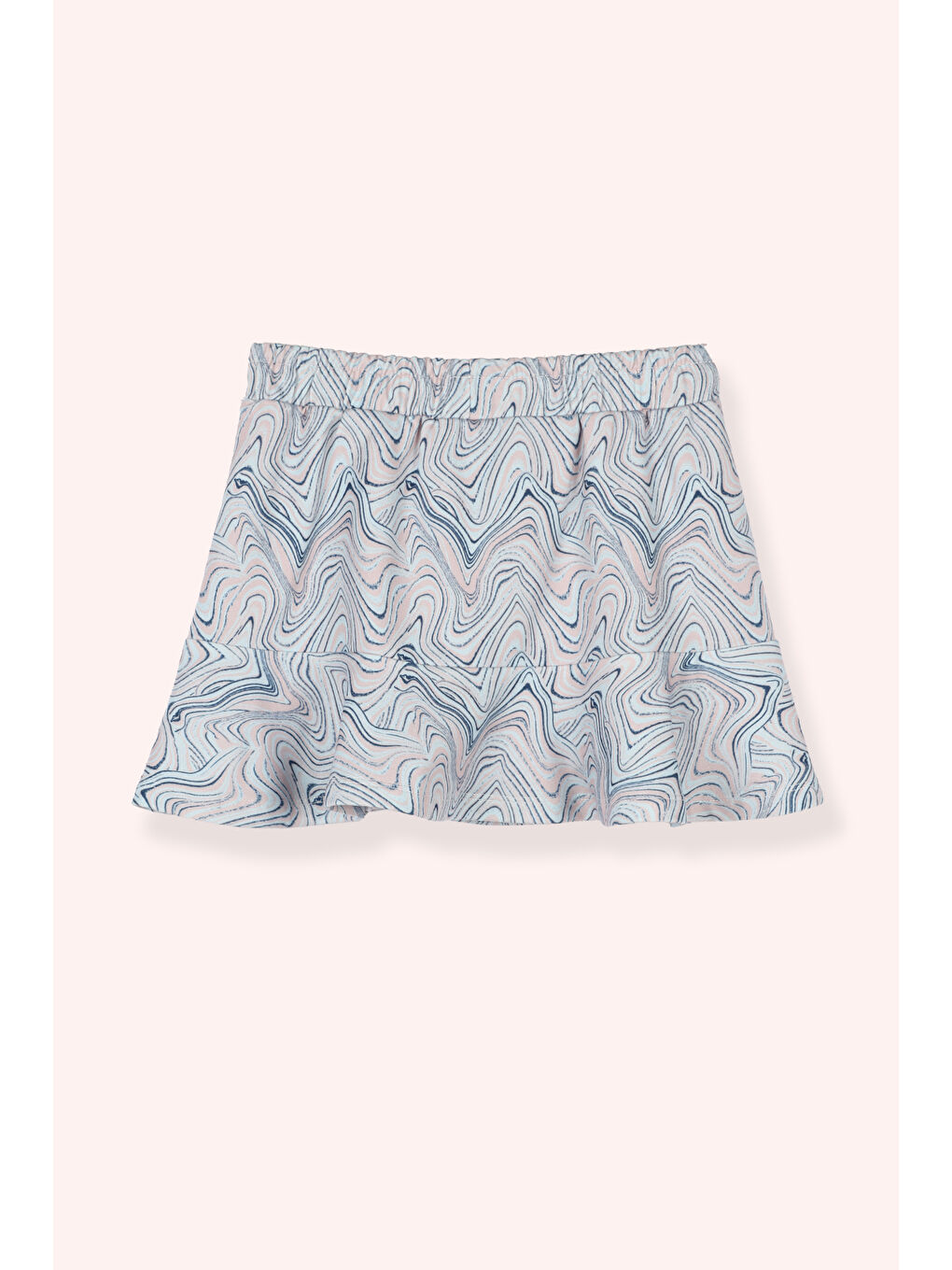 Kız Çocuk Baskı Detaylı Mavi Etek-1