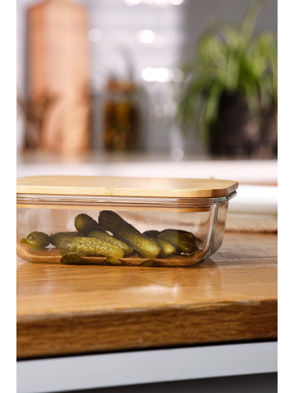 Kahverengi Naturel 640 ml Borosilikat Saklama Kabı-5