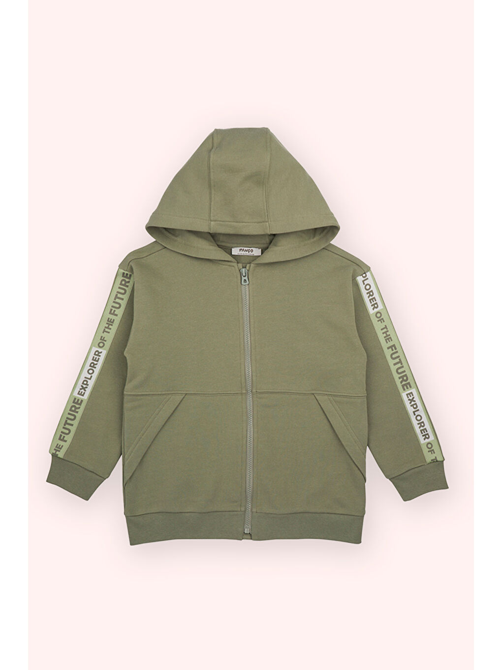 Erkek Çocuk Haki Fermuarlı Sweatshirt