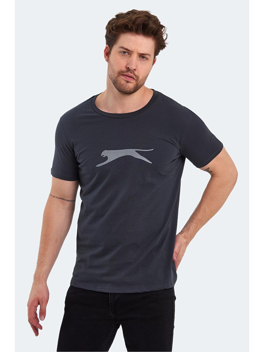 SLAZENGER Koyu Gri SECTOR I Erkek Kısa Kol T-Shirt Koyu Gri