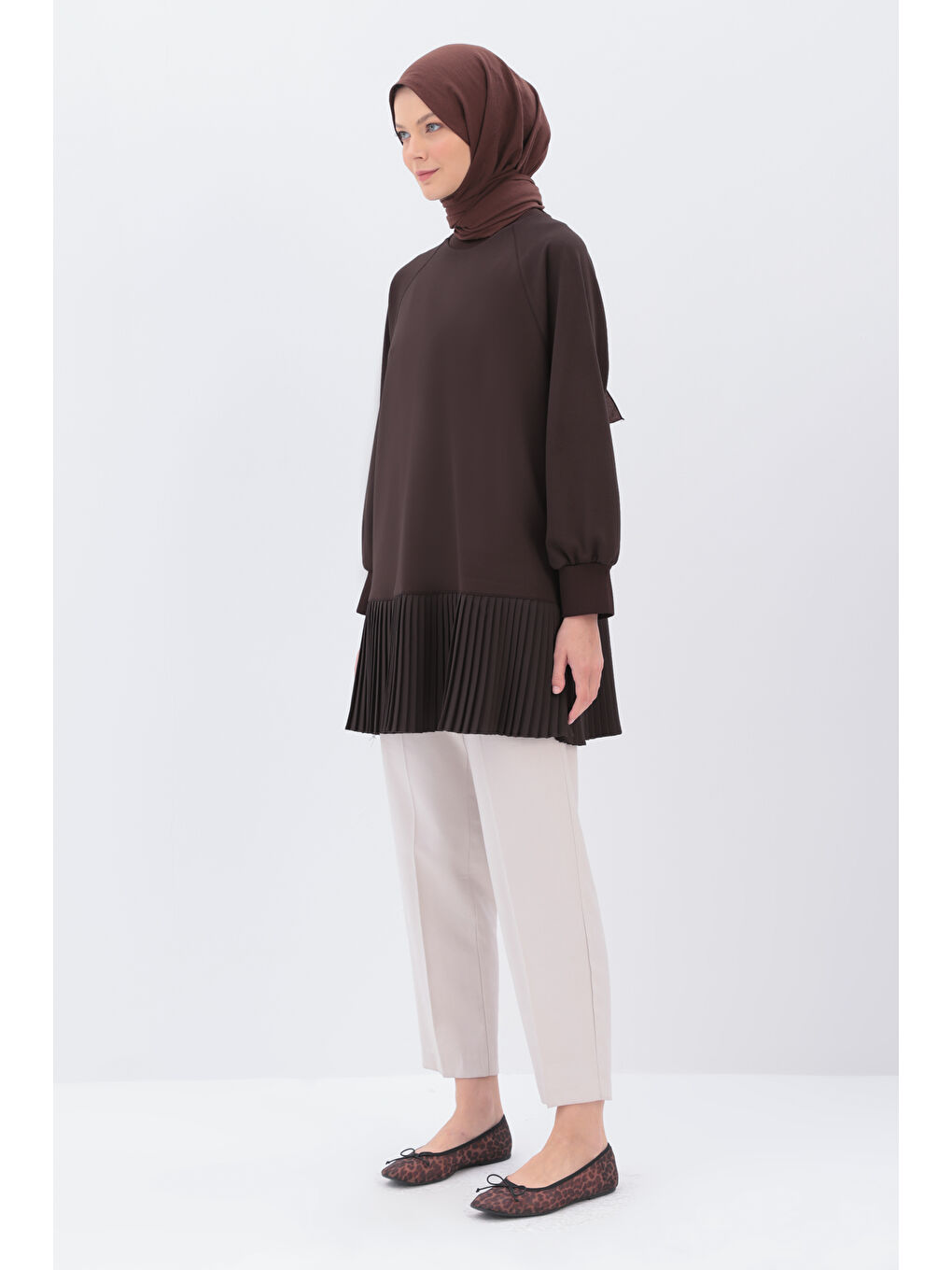 ALLDAY Kahverengi Kahve Oversize Garni Piliseli Tunik - 2