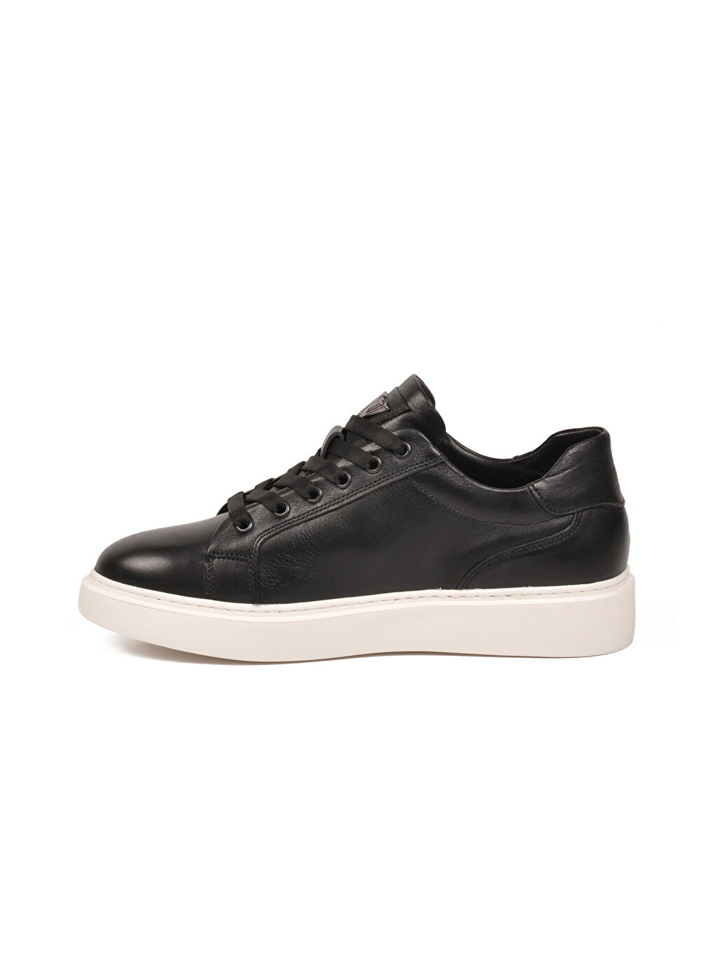 Erkek Siyah Hakiki Deri Bağcıklı Rahat Smart Casual Ayakkabı Sneaker M196 M-1