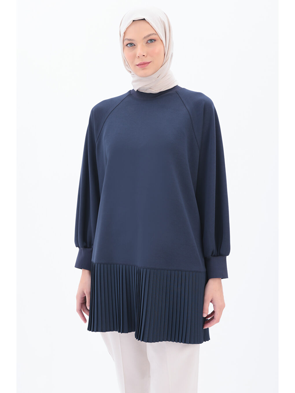 ALLDAY İndigo Oversize Garni Piliseli Tunik