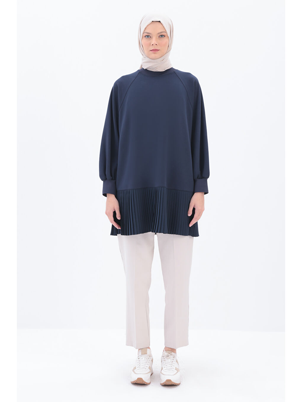 ALLDAY İndigo Oversize Garni Piliseli Tunik - 1