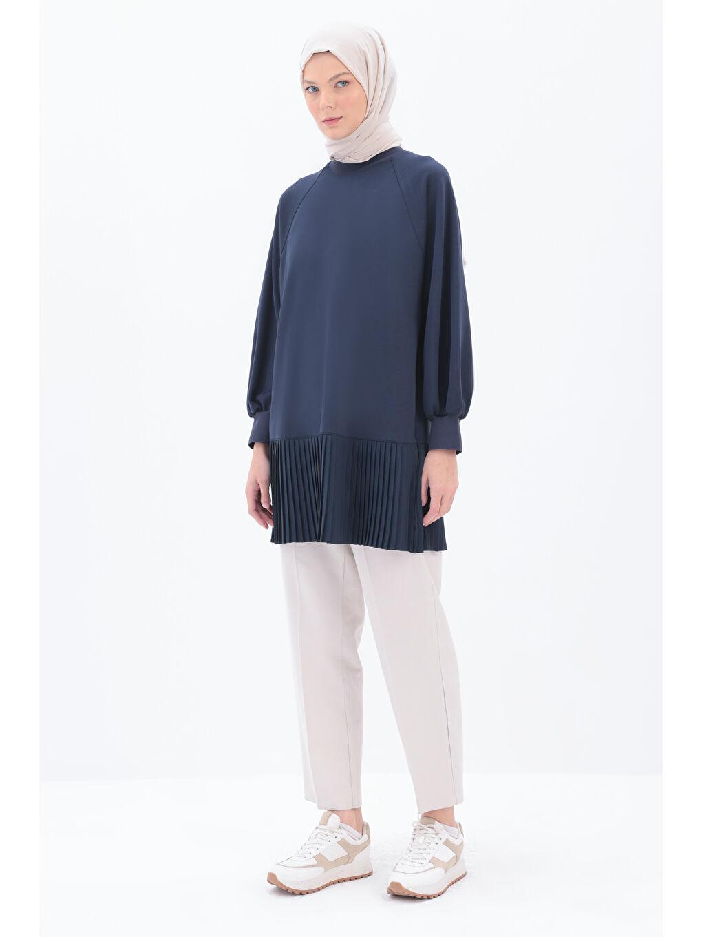 ALLDAY İndigo Oversize Garni Piliseli Tunik - 2