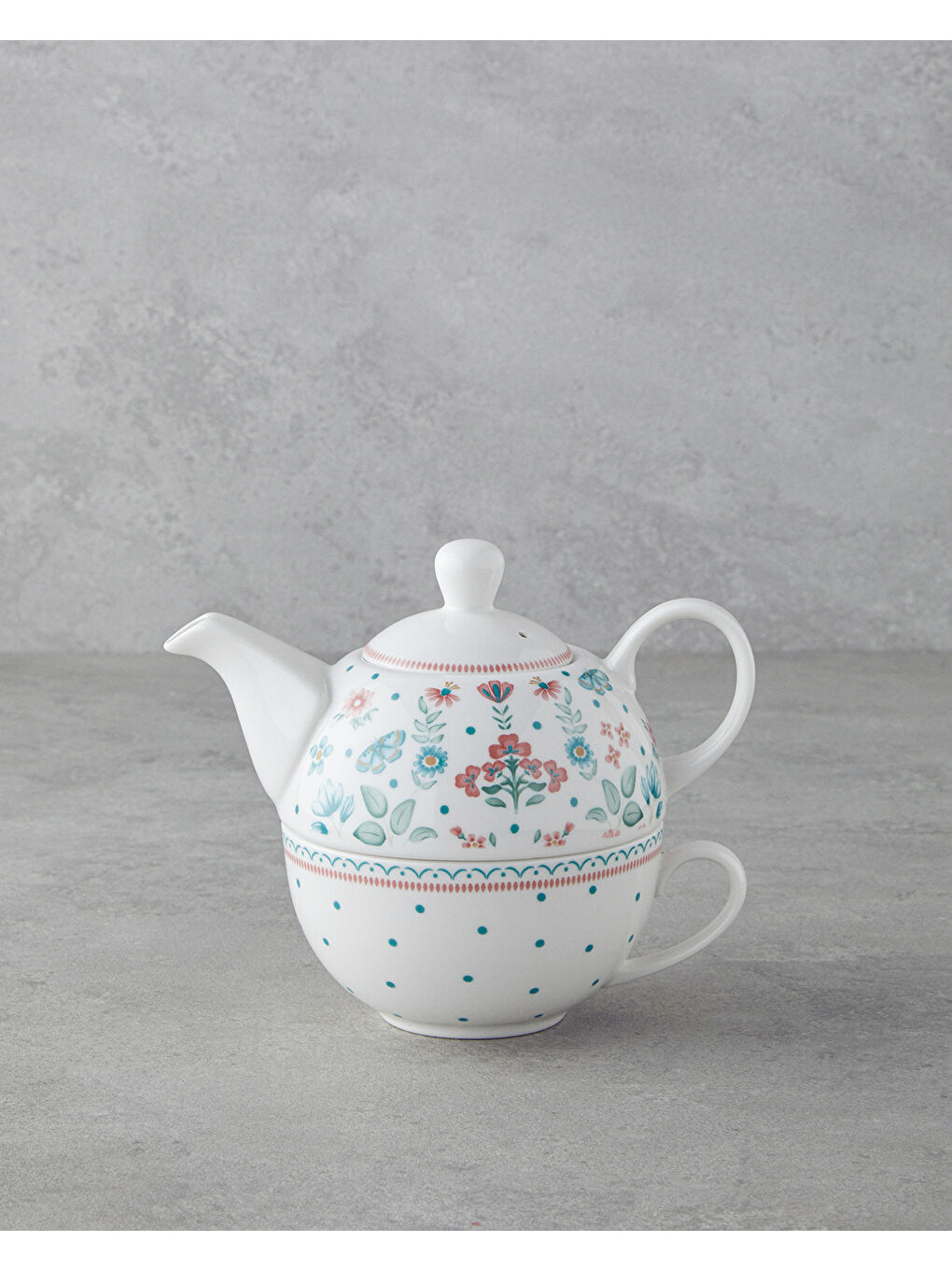 Enola New Bone China Demlik Seti 400 ml Beyaz