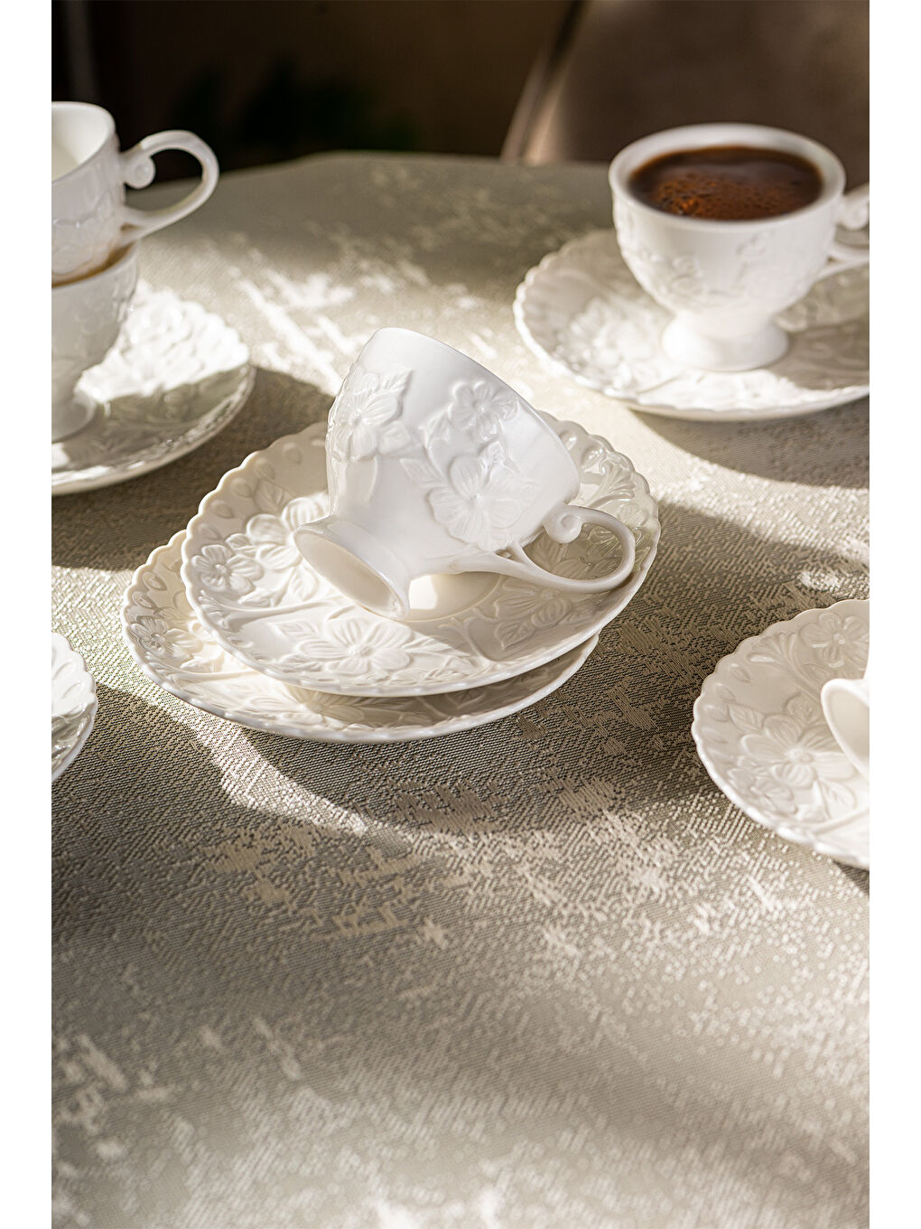 Beyaz Laren 90 ml 6'lı Kahve Fincan Takımı-3