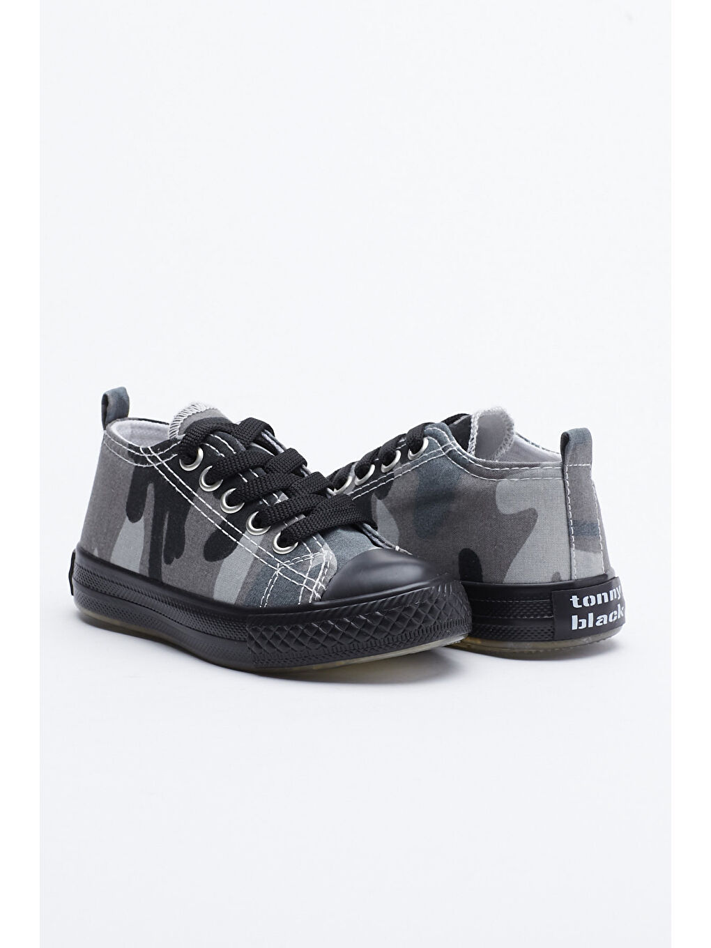 Çocuk Unisex Siyah Yeşil Rahat Kalıp Işıklı Bağcıklı Spor Ayakkabı-1