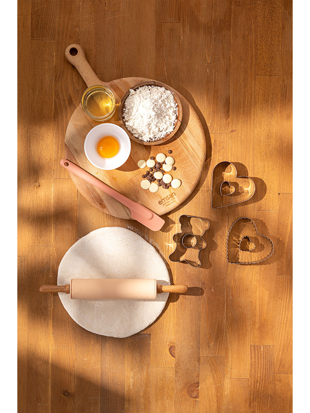 Pembe Rustik Kurabiye Kalıbı Seti 8 Parça-3