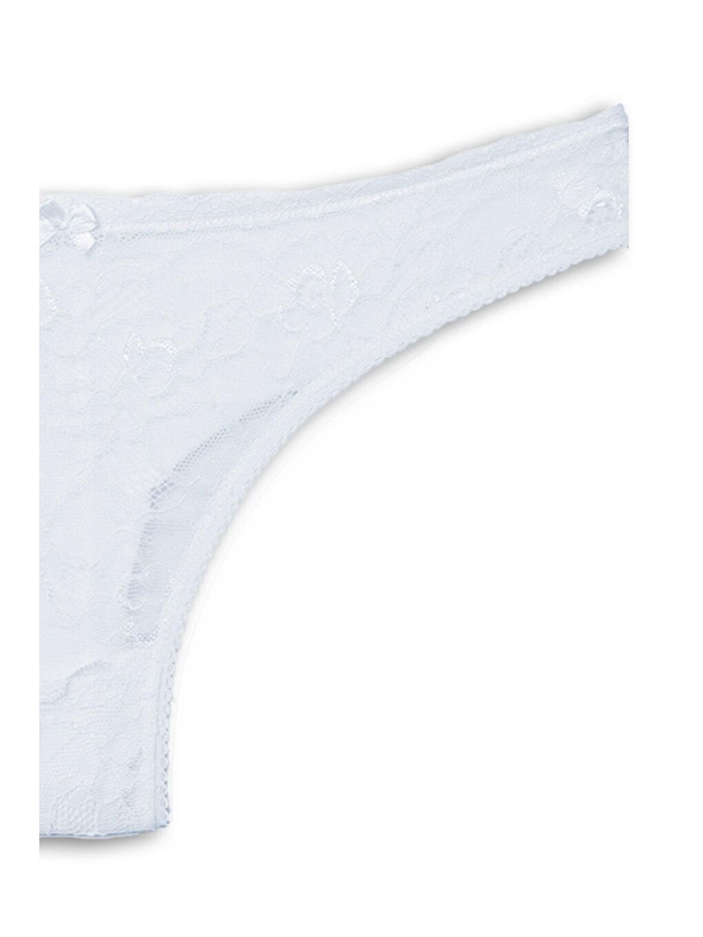 Beyaz Pamuklu Önü Dantel Arkası Çift Kat Dikişsiz Tanga Kadın Külot-2