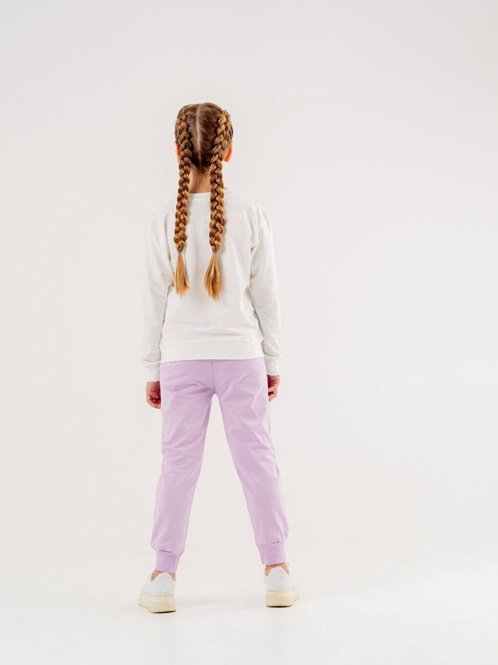 Lila Bisiklet Yaka Baskılı  Uzun Kollu  Eşofman Takım-2