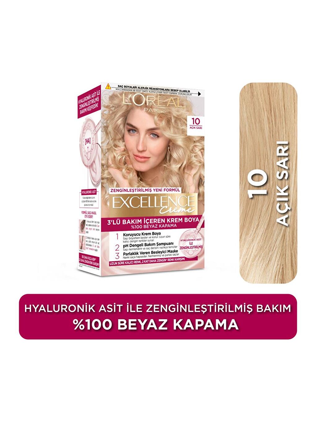 L'Oreal Paris Excellence Creme Saç Boyası 10 Açık Sarı