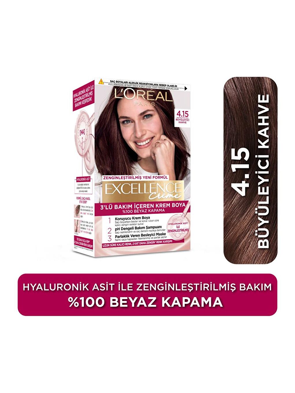 L'Oreal Paris Excellence Creme Saç Boyası 4.15 Büyüleyici Kahve