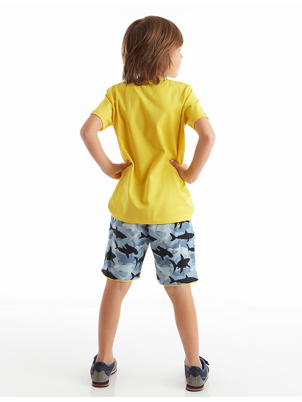 Karışık Sharks Erkek Çocuk Şort Takım-1