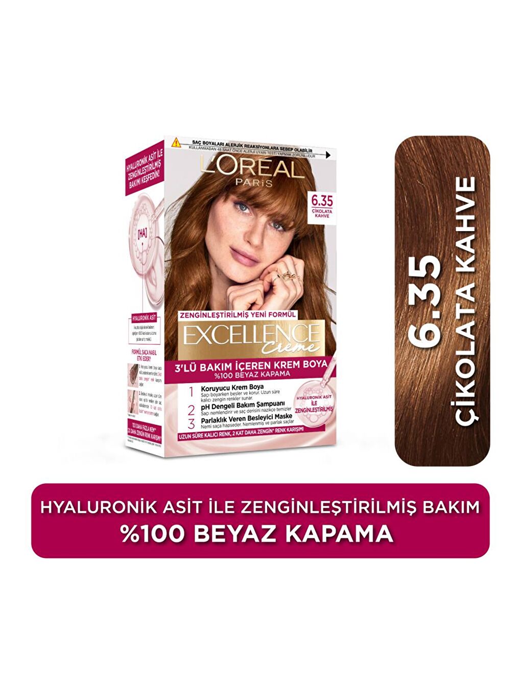 L'Oreal Paris Kahverengi Excellence Creme Saç Boyası 6.35 Çikolata Kahve