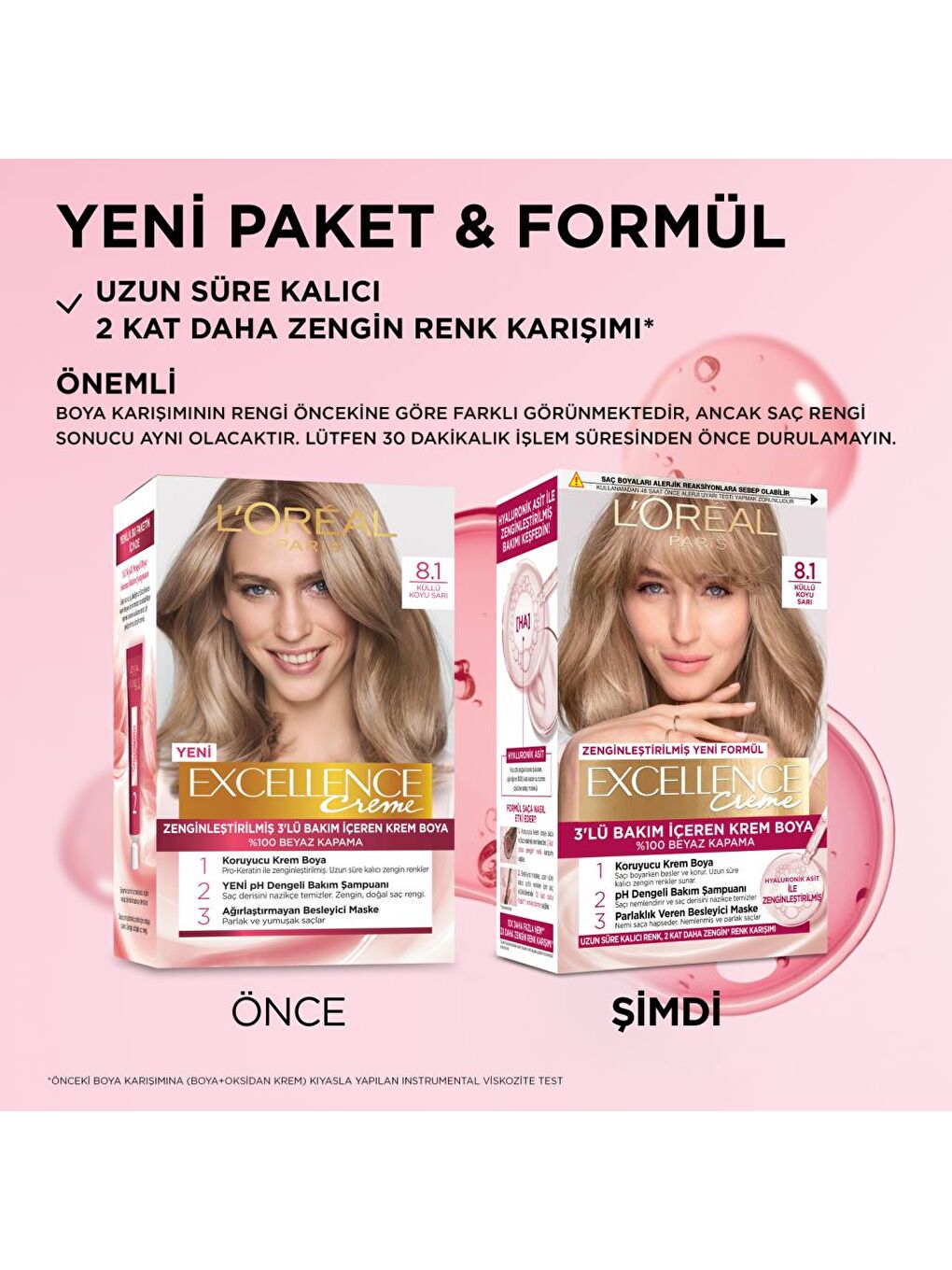 L'Oreal Paris Creme Saç Boyası - 8.1 Koyu Sarı Küllü - 2