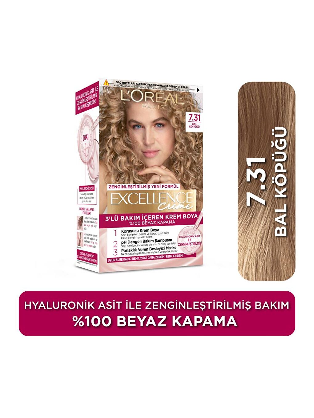 L'Oreal Paris Kahverengi Excellence Creme Saç Boyası 7.31 Bal Peteği