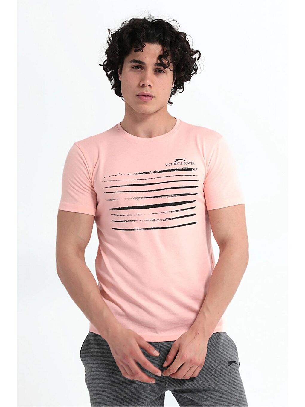 SLAZENGER Pudra Pembe MACSEN Erkek T-Shirt Pudra