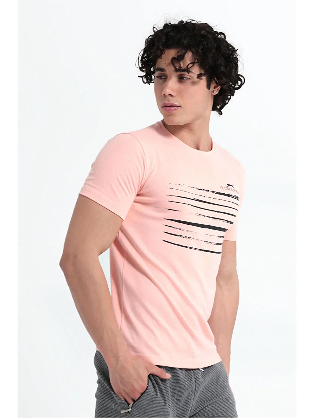 SLAZENGER Pudra Pembe MACSEN Erkek T-Shirt Pudra - 1