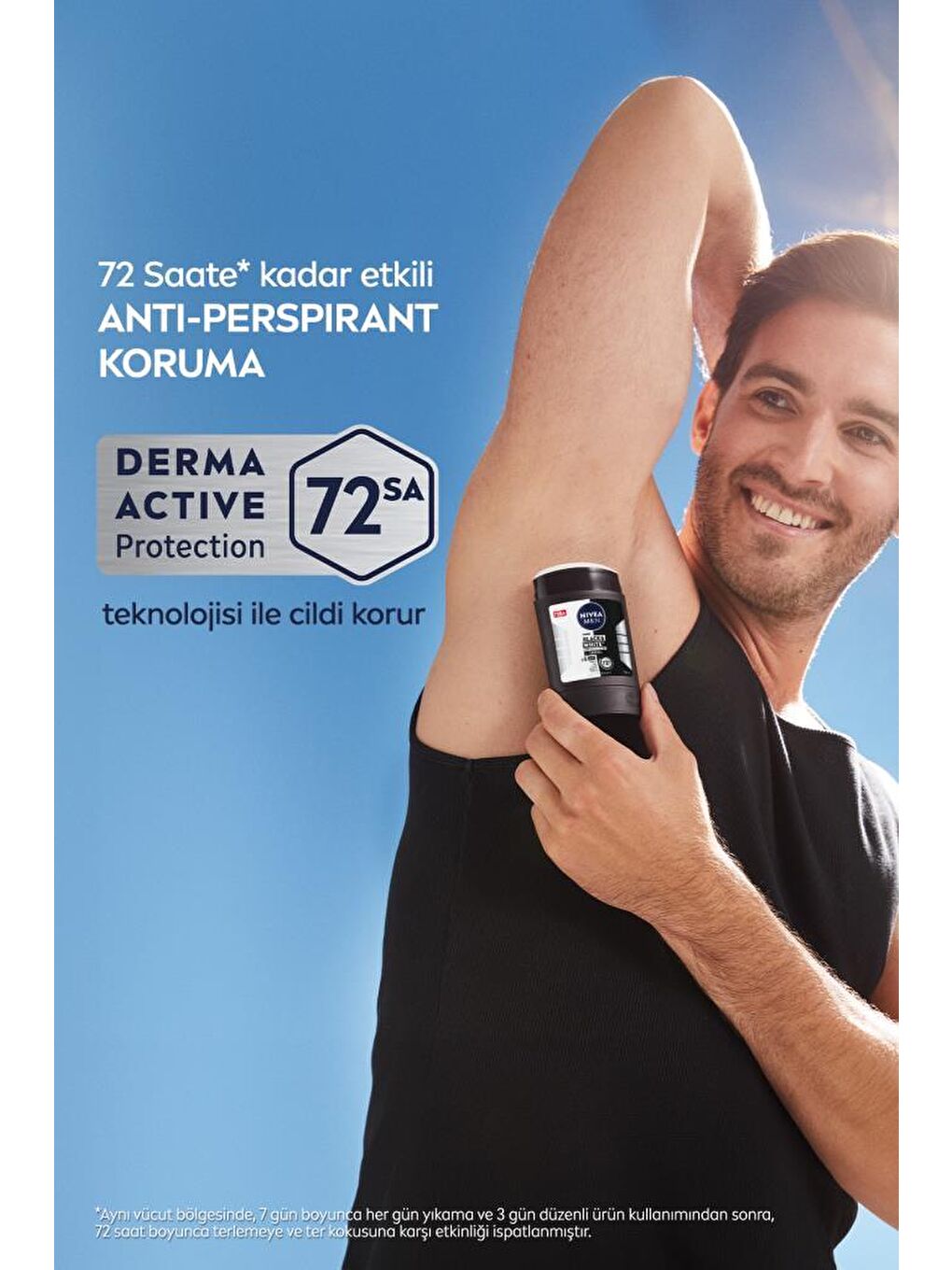 NIVEA Şeffaf MEN Erkek Stick Deodorant Black&White Invisible Original 150ml 72 Saat Anti-perspirant Ter Koruması - 2