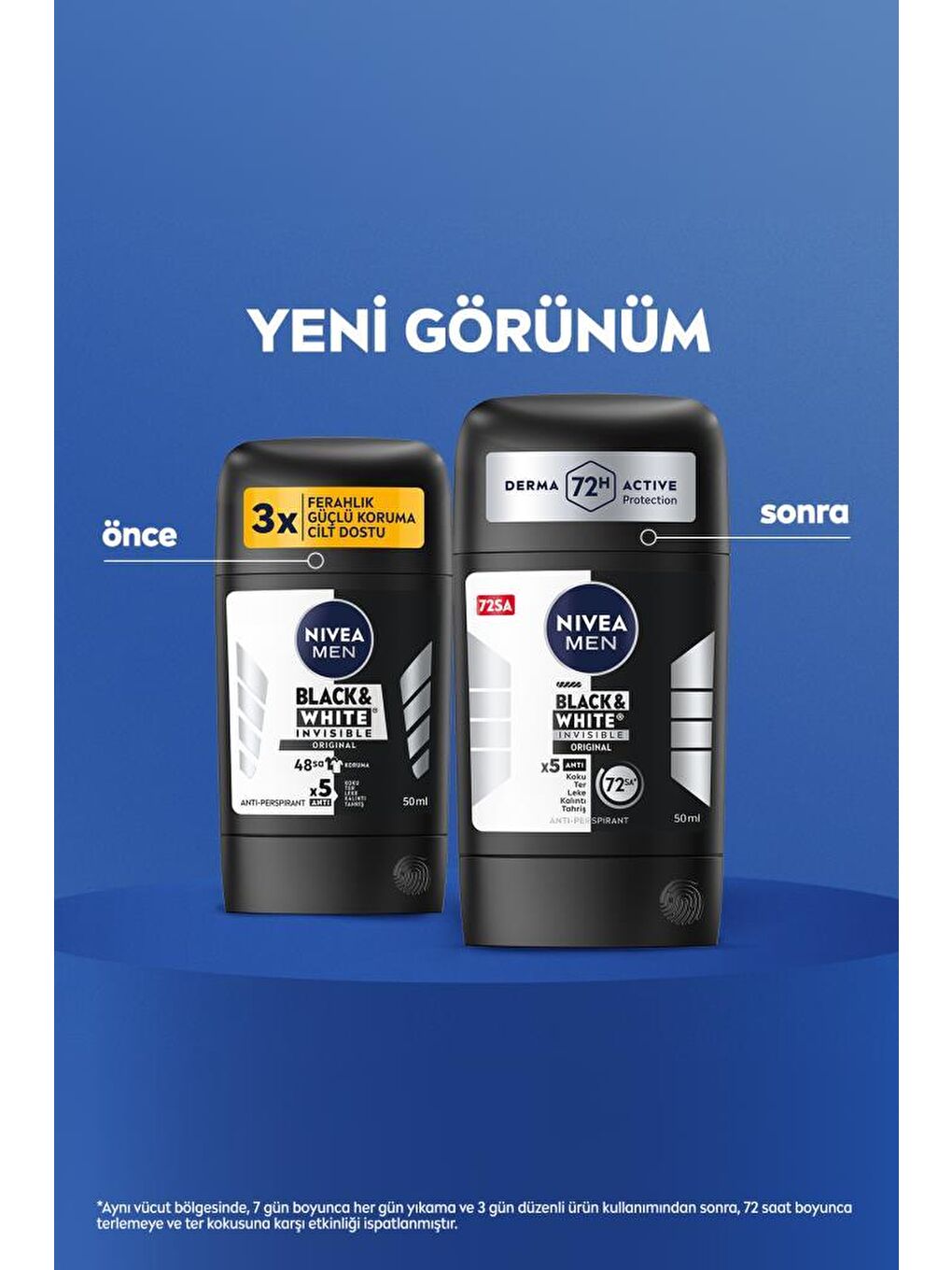 NIVEA Şeffaf MEN Erkek Stick Deodorant Black&White Invisible Original 150ml 72 Saat Anti-perspirant Ter Koruması - 4