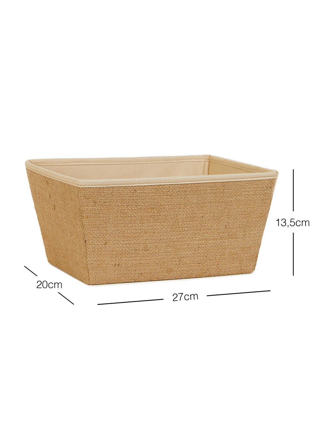 Ocean Home Textile Bej Jüt Kutu 27 x 2 x 13,5 cm - 5