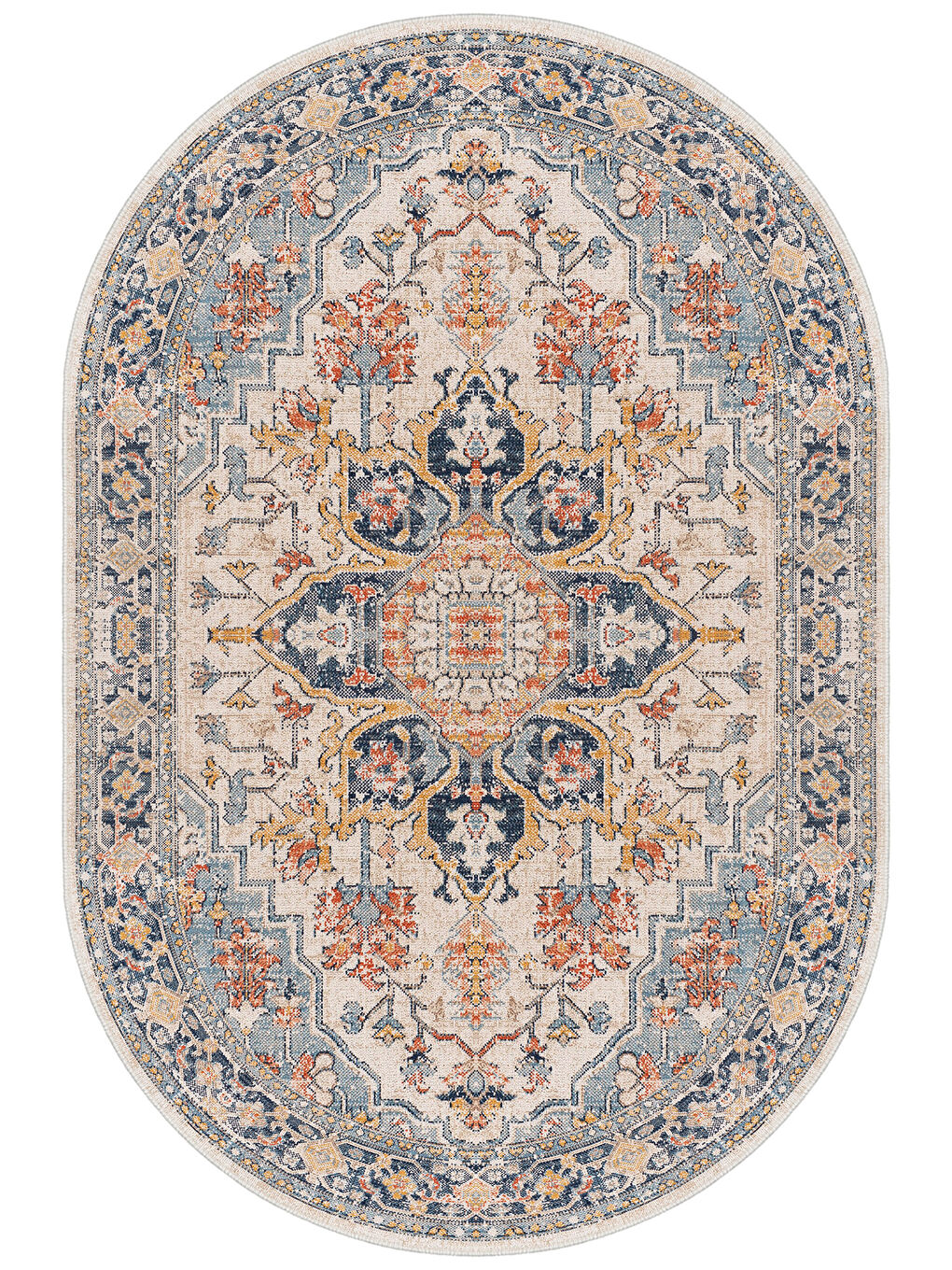 Turuncu Modern Dekoratif Yıkanabilir Kaymaz Taban Halı – İnce, Yumuşak Salon Halısı, Mutfak Halısı ve Yolluk