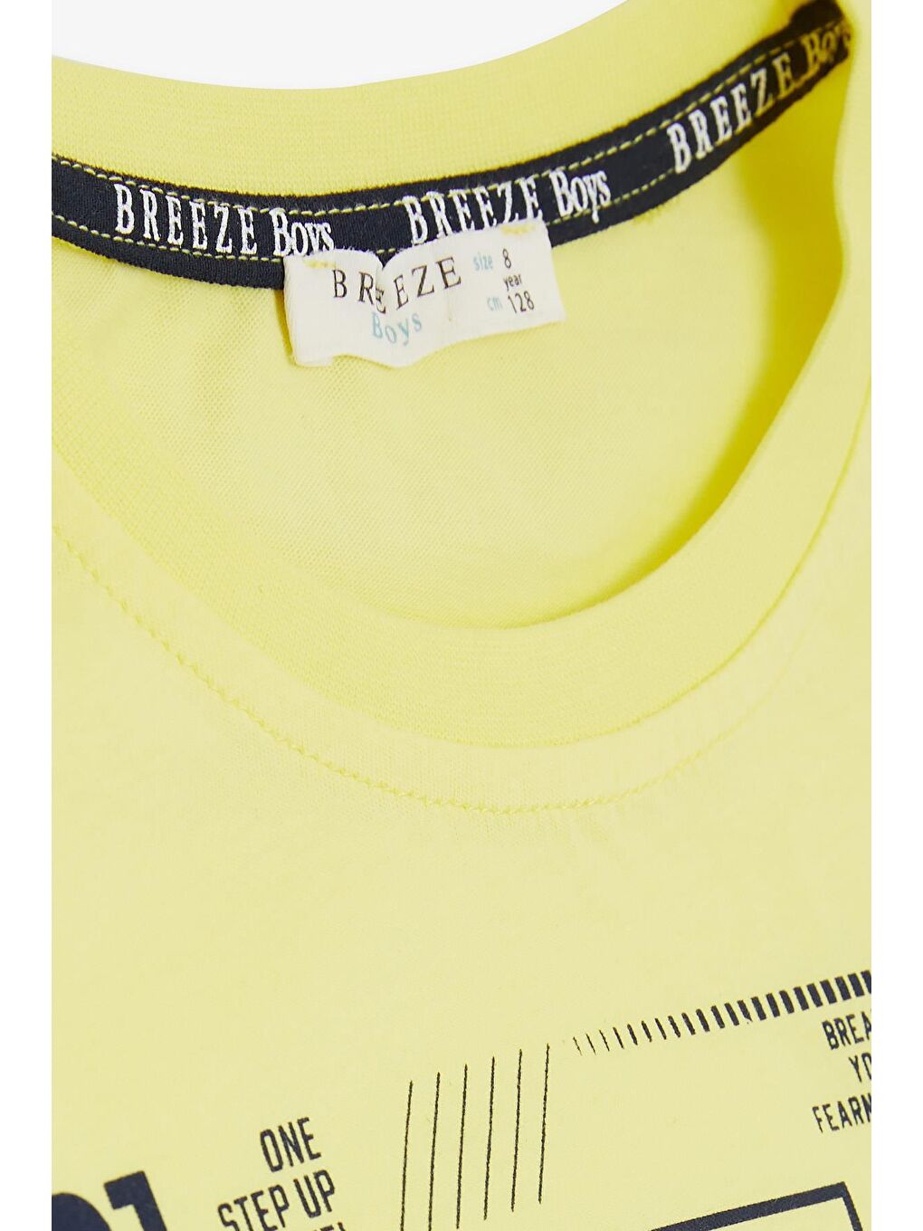 Erkek Çocuk Tişört Yazı Baskılı Neon Sarı (8-14 Yaş)-2