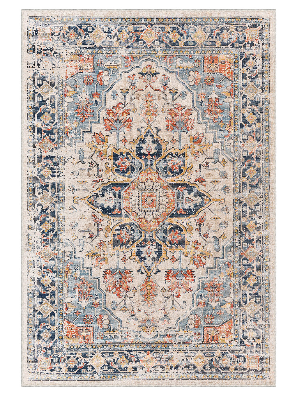 Turuncu Dekoratif Özel Tasarım Yıkanabilir İnce Kaymaz Tabanlı Modern Halı KECE FR17