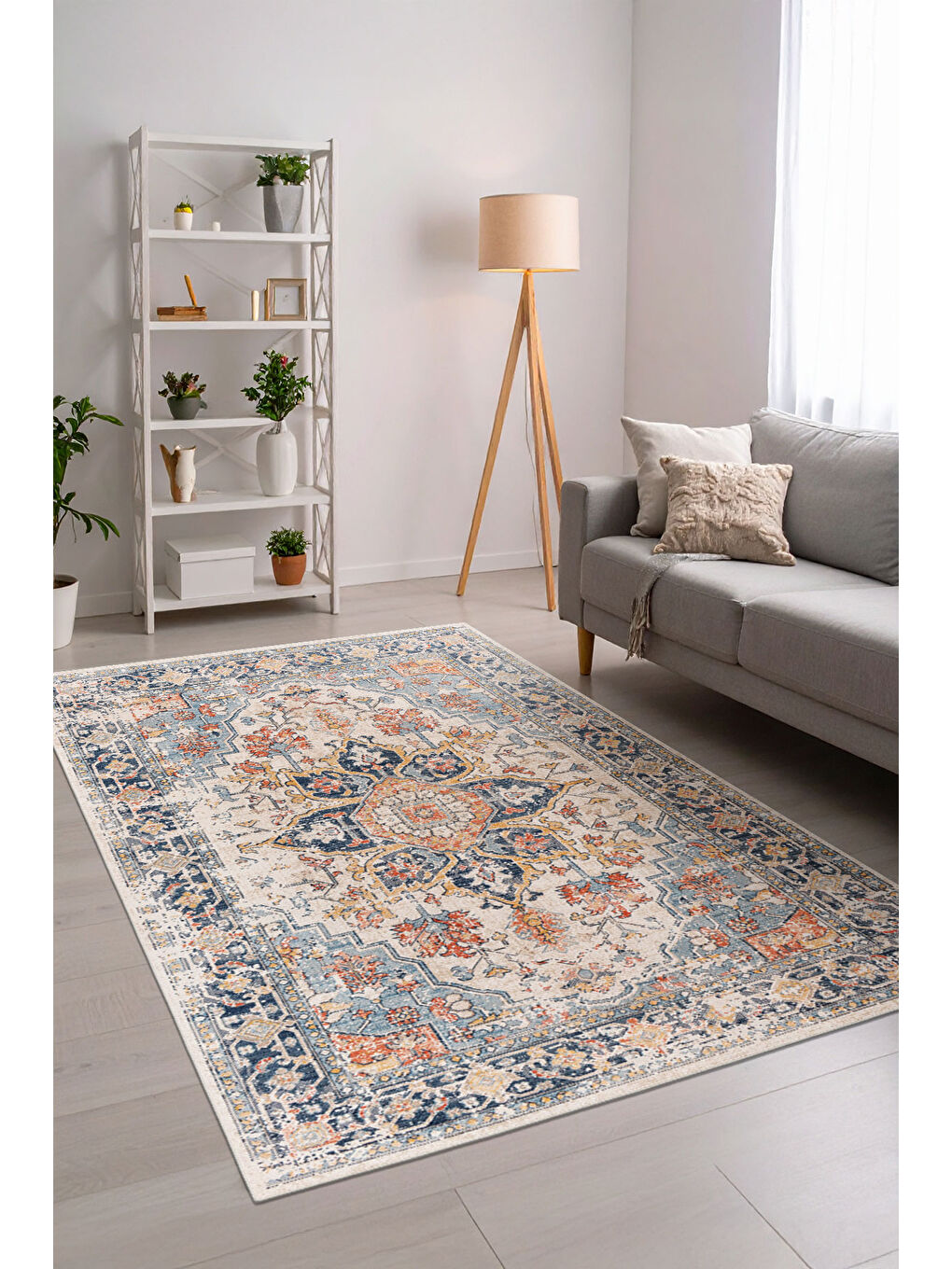 Turuncu Dekoratif Özel Tasarım Yıkanabilir İnce Kaymaz Tabanlı Modern Halı KECE FR17-1