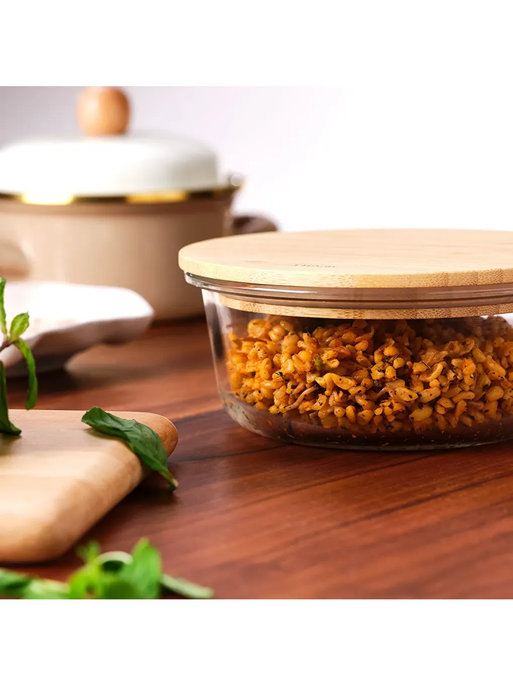 Renksiz Naturel 650 ml Yuvarlak Borosilikat Saklama Kabı-5