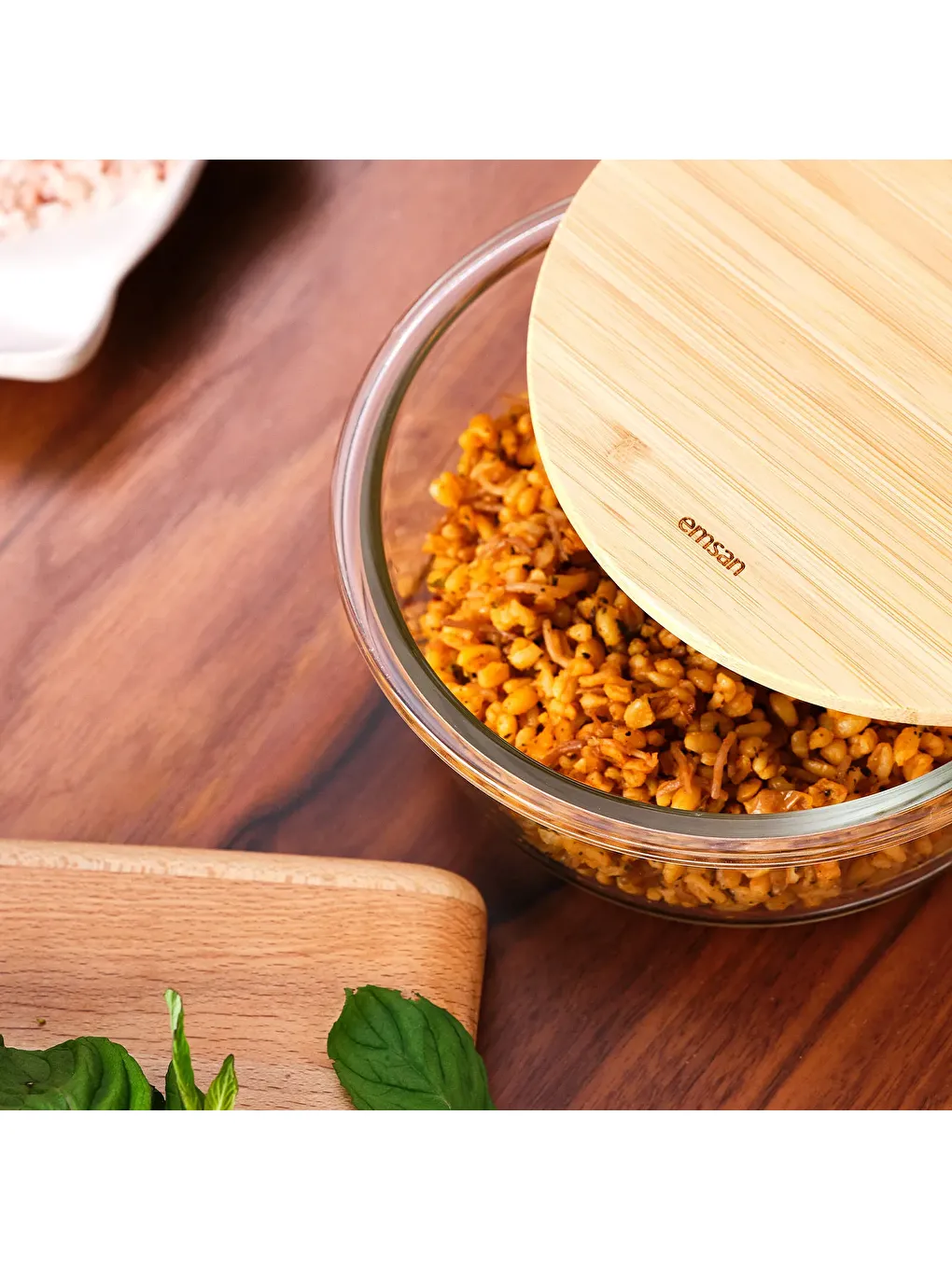 Renksiz Naturel 650 ml Yuvarlak Borosilikat Saklama Kabı-6