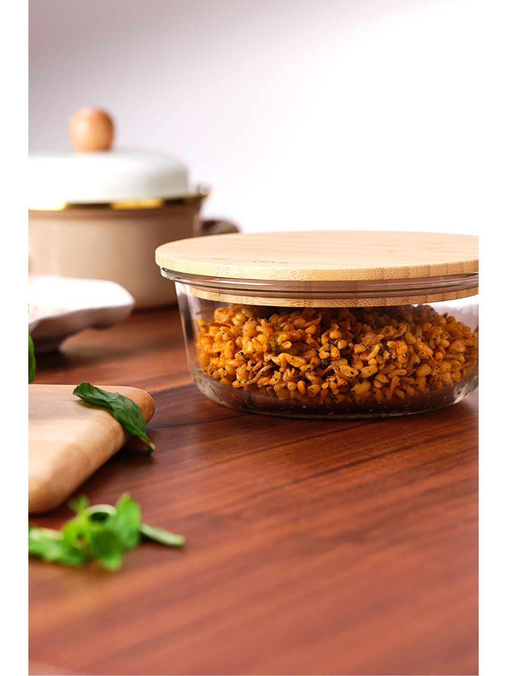 Renksiz Naturel 650 ml Yuvarlak Borosilikat Saklama Kabı-3