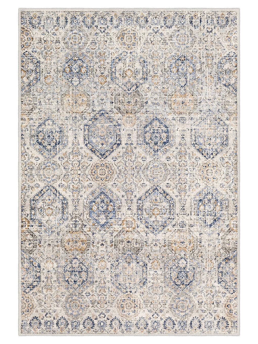 Mavi Dekoratif Özel Tasarım Yıkanabilir İnce Kaymaz Tabanlı Modern Halı KECE FR16