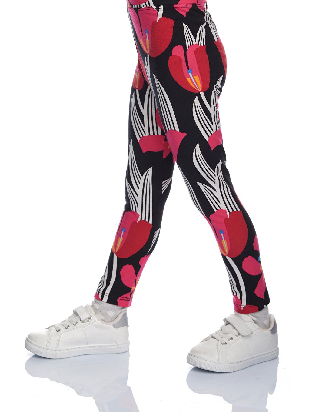 Karışık Kız Çocuk Big Tulip Desen Tayt-1