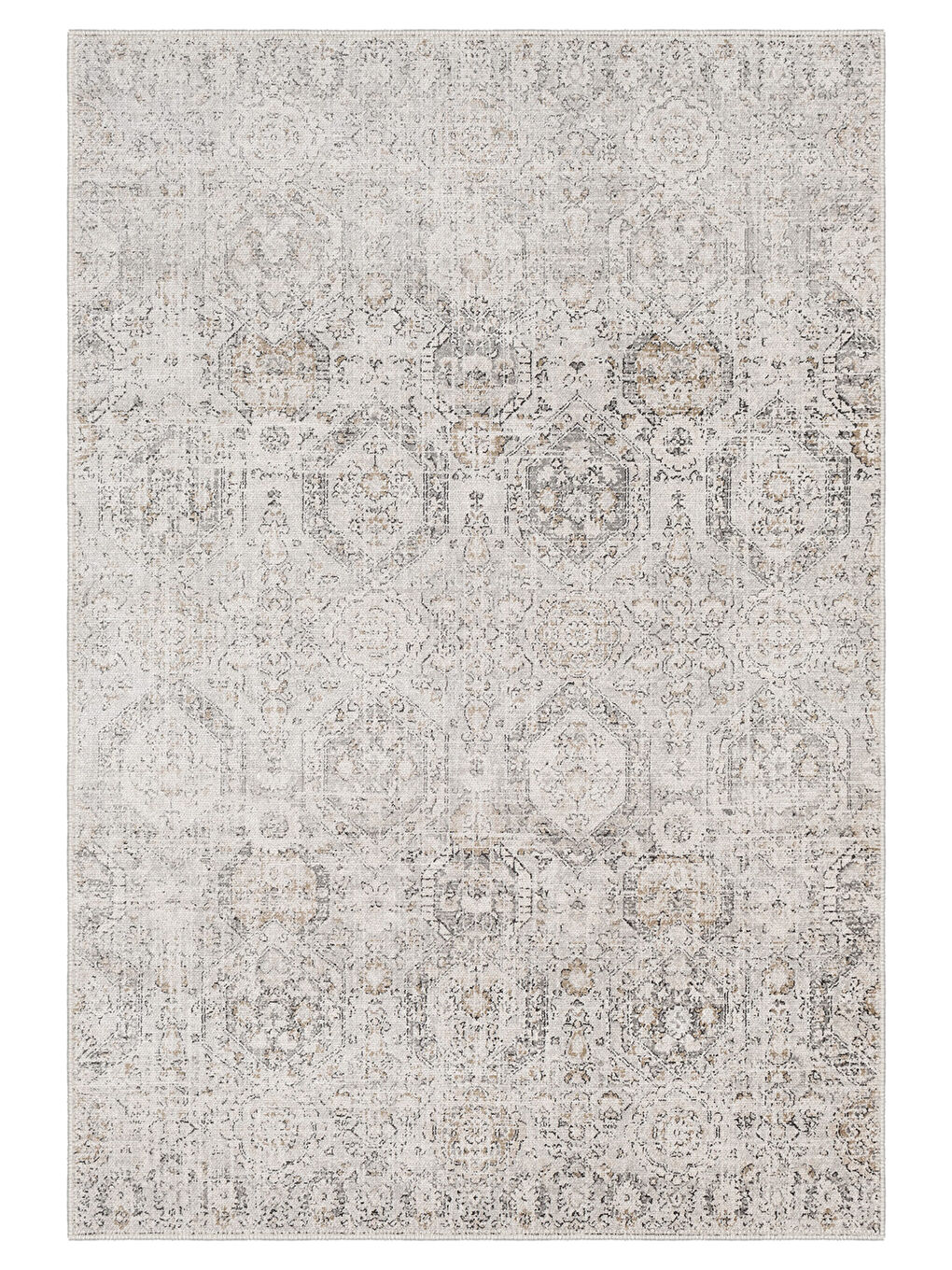 Bej Dekoratif Özel Tasarım Yıkanabilir İnce Kaymaz Tabanlı Modern Halı KECE FR16