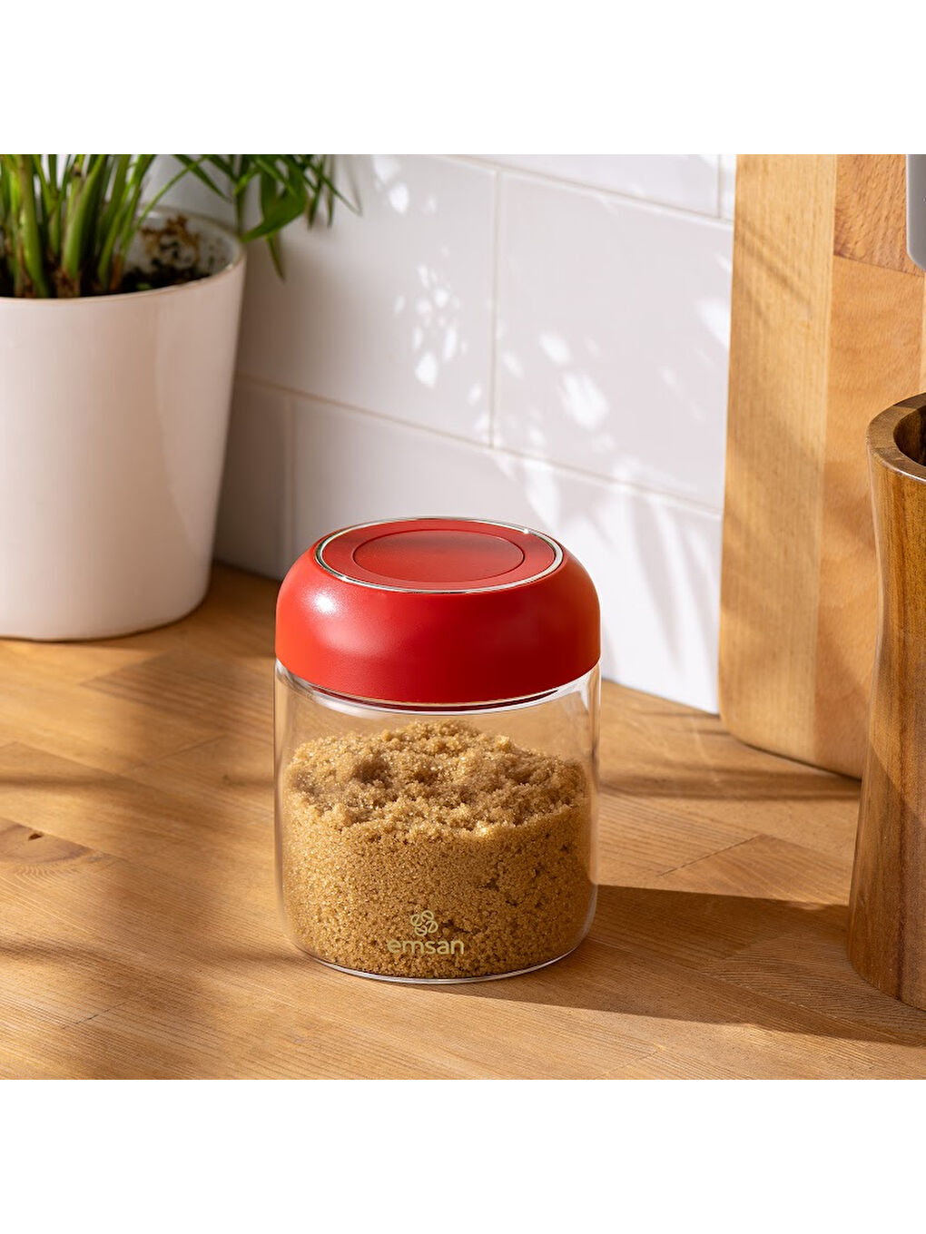 Kırmızı Simple Saklama Kavanozu 570 ml-4