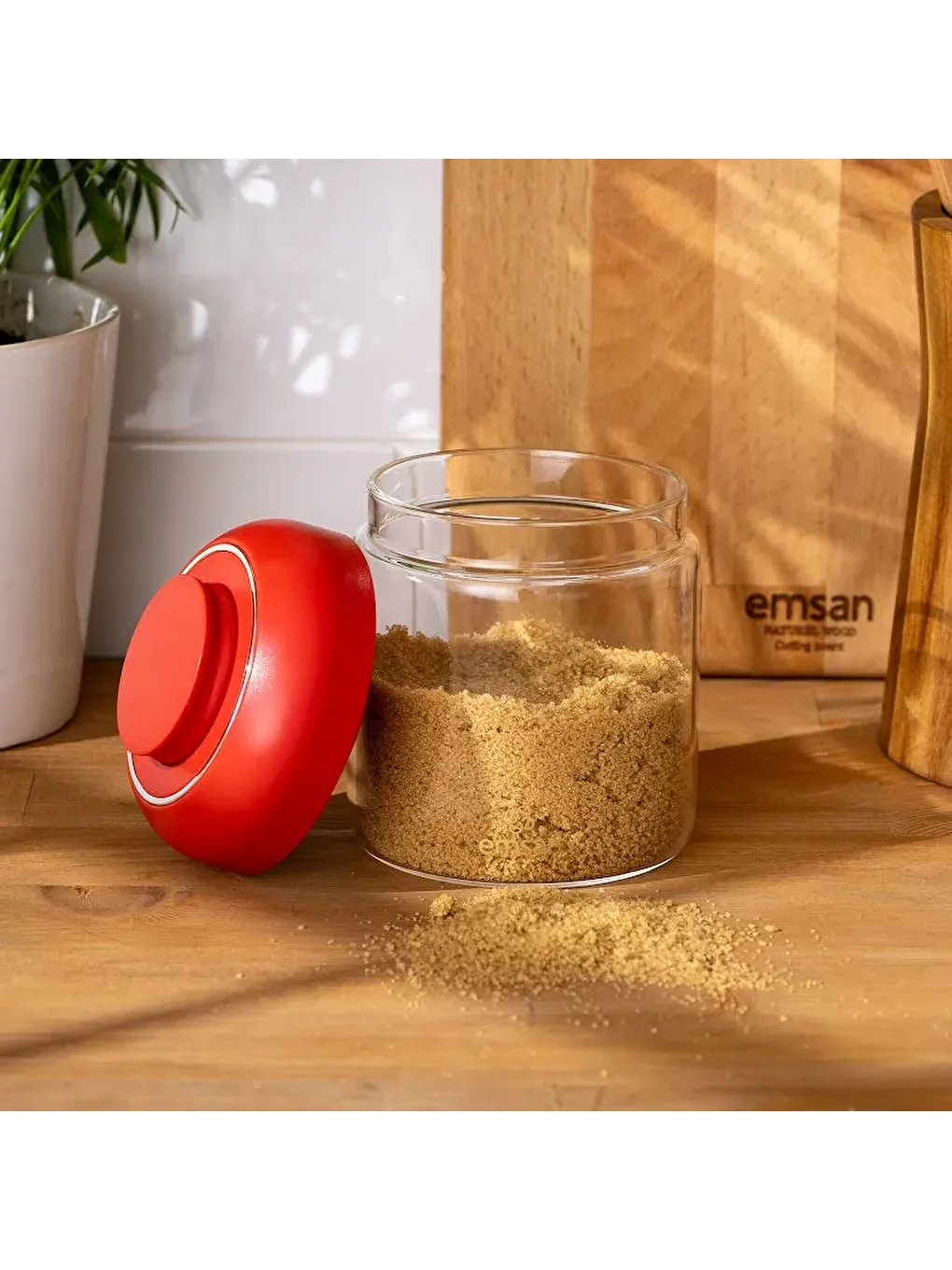 Kırmızı Simple Saklama Kavanozu 570 ml-6