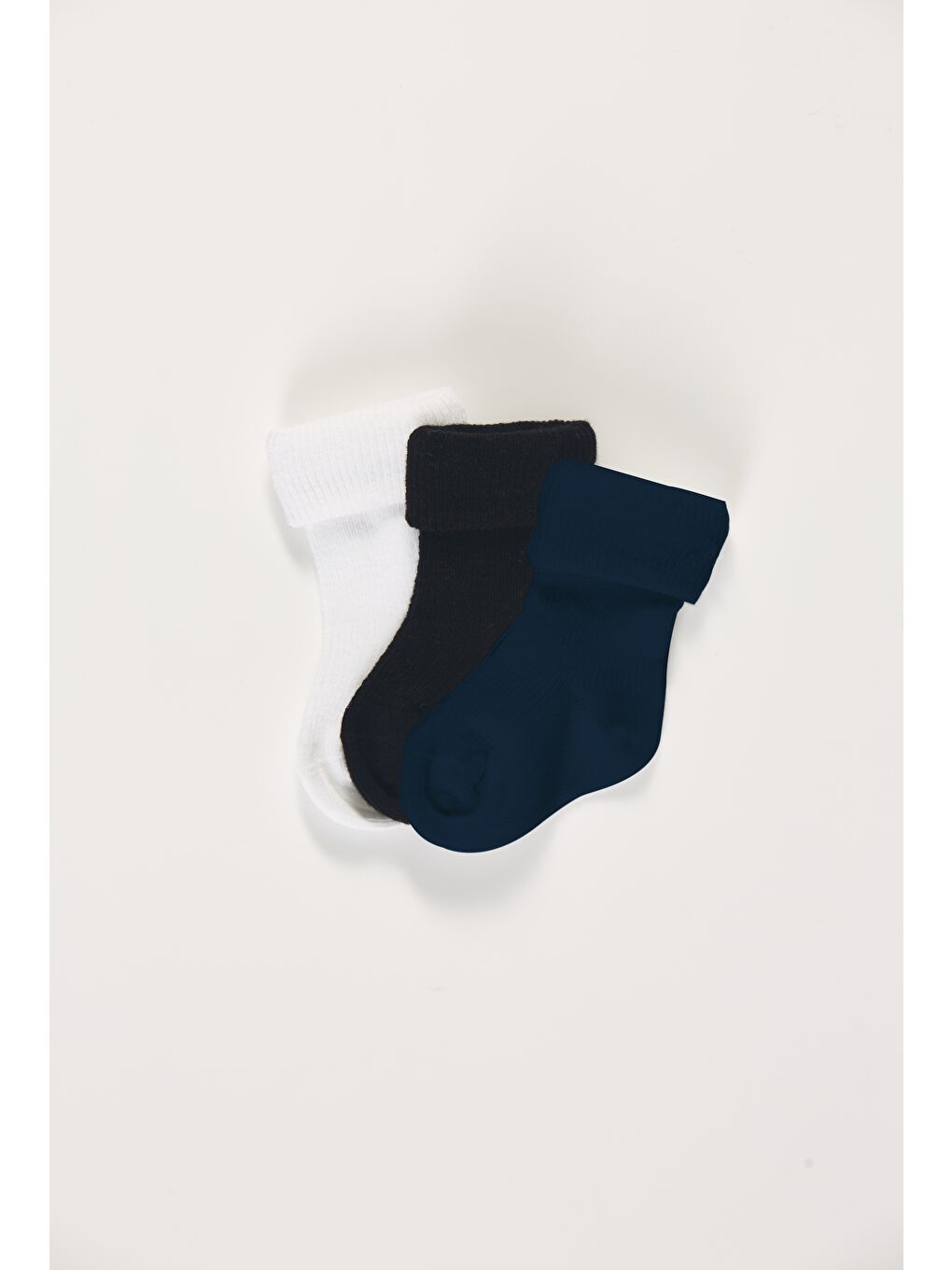 Karışık Baby Socks 3'lü Paket Bebek Renkli Pamuklu Dikişsiz Kıvırmalı Soket Çorap