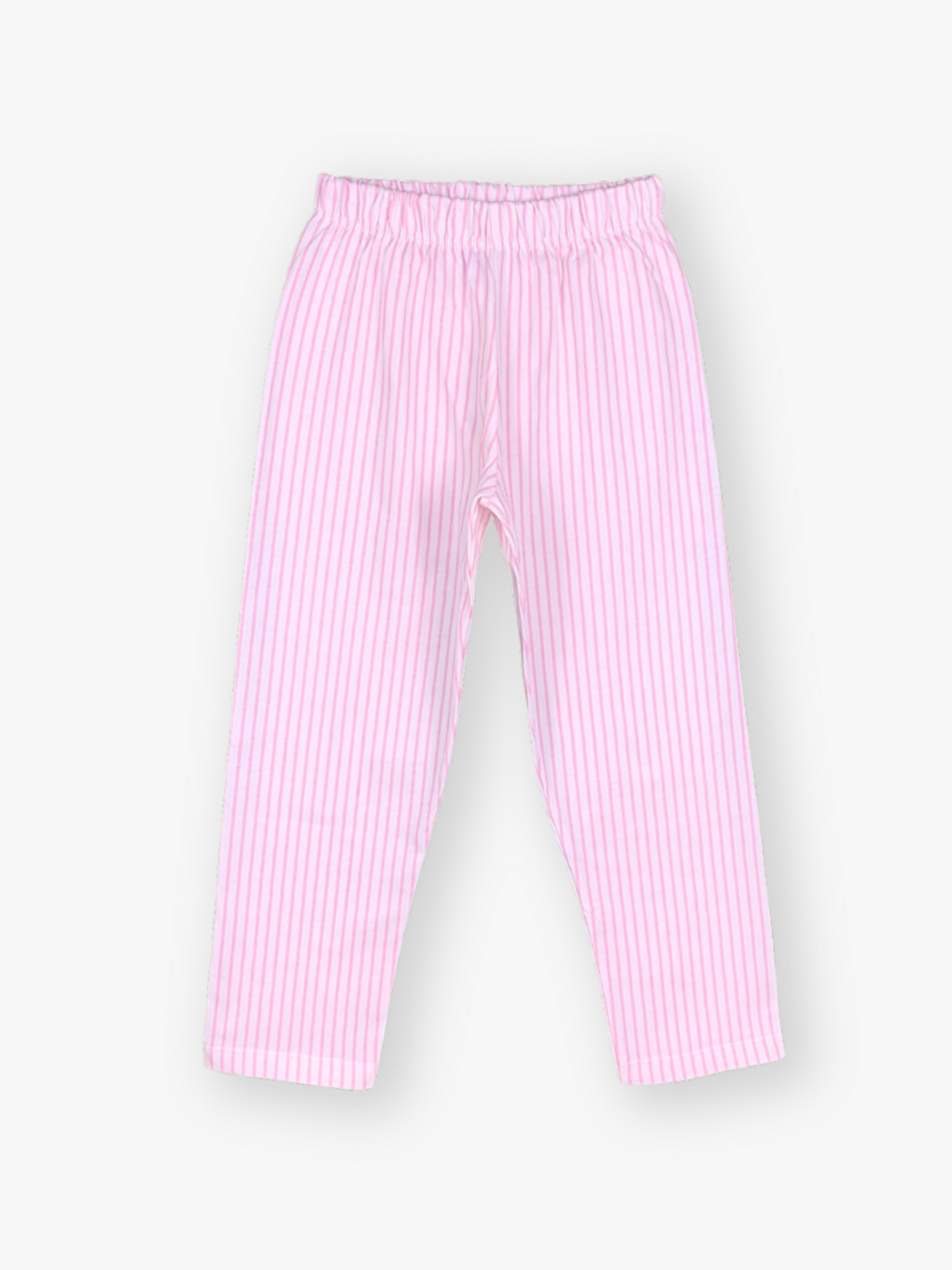 Pembe Gömlek Yaka Çizgili Uzun Kollu Kız Çocuk Pijama Takımı-2
