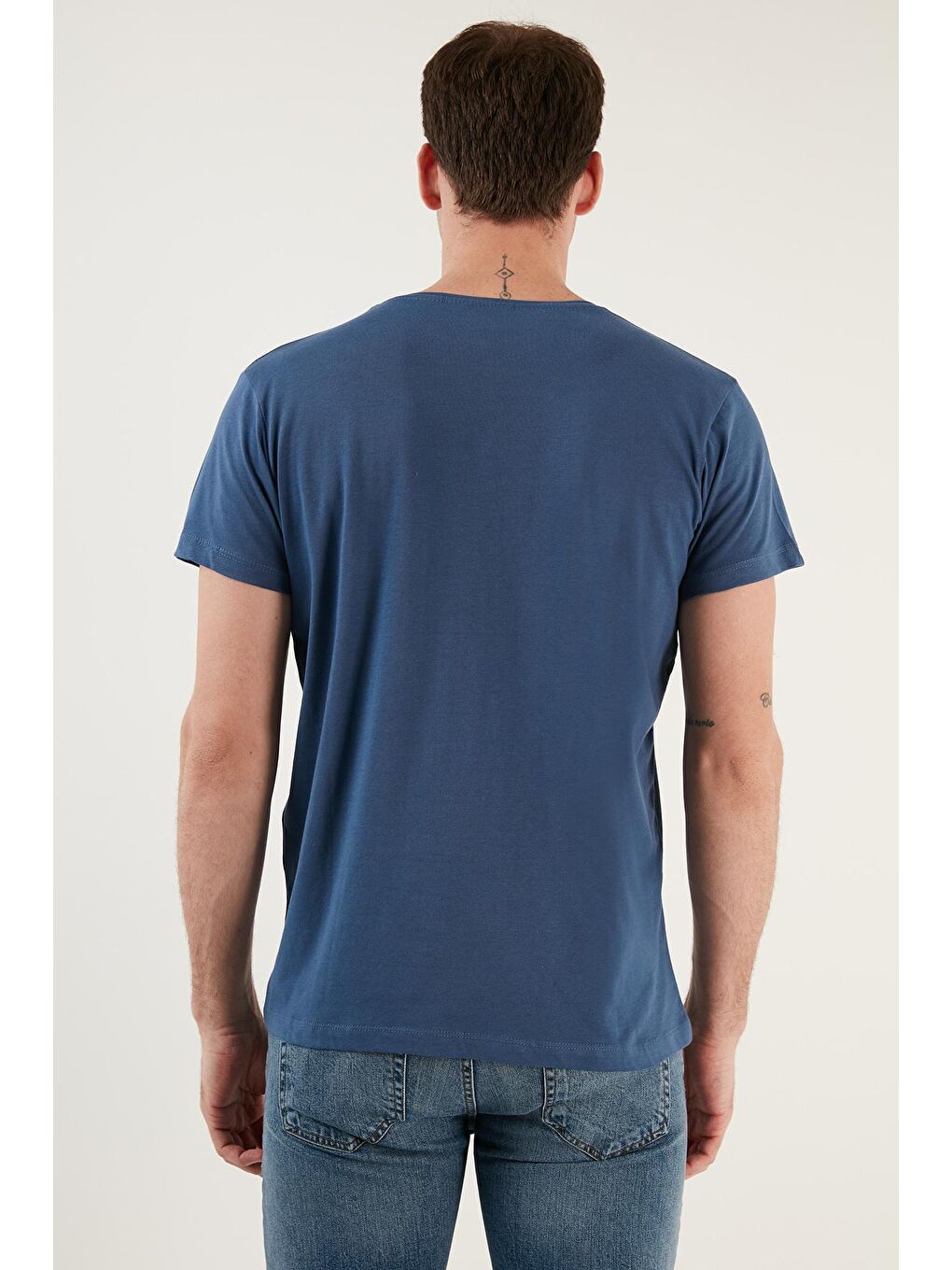 Mavi Bisiklet Yaka %100 Pamuk Slim Fit Erkek Tişört 541IFIT-4