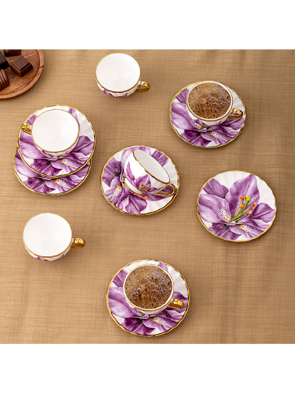 Mor Arya 6 Kişilik Kahve Fincan Takımı 80 ml-4